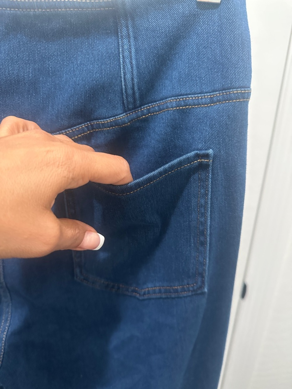 Halara Flex High Waist Crossover Pocket Flare Stretch Washed Casual Jeans Sz XL - Picture 8 of 16